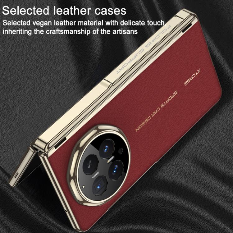 For Honor Magic V6 GKK Integrated Magnetic Fold Hinge Leather Magsafe Shockproof Phone Case