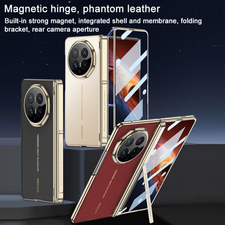 For Honor Magic V6 GKK Integrated Magnetic Fold Hinge Leather Magsafe Shockproof Phone Case