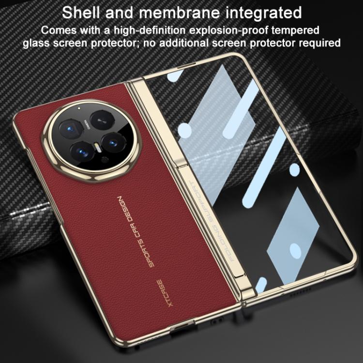 For Honor Magic V6 GKK Integrated Magnetic Fold Hinge Leather Magsafe Shockproof Phone Case
