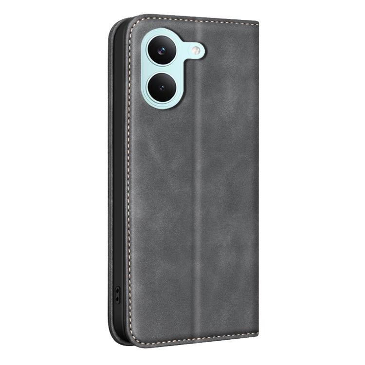 For Redmi Turbo 5 5G BINFEN COLOR Calfskin Texture Magnetic RFID Vegan Leather Phone Case