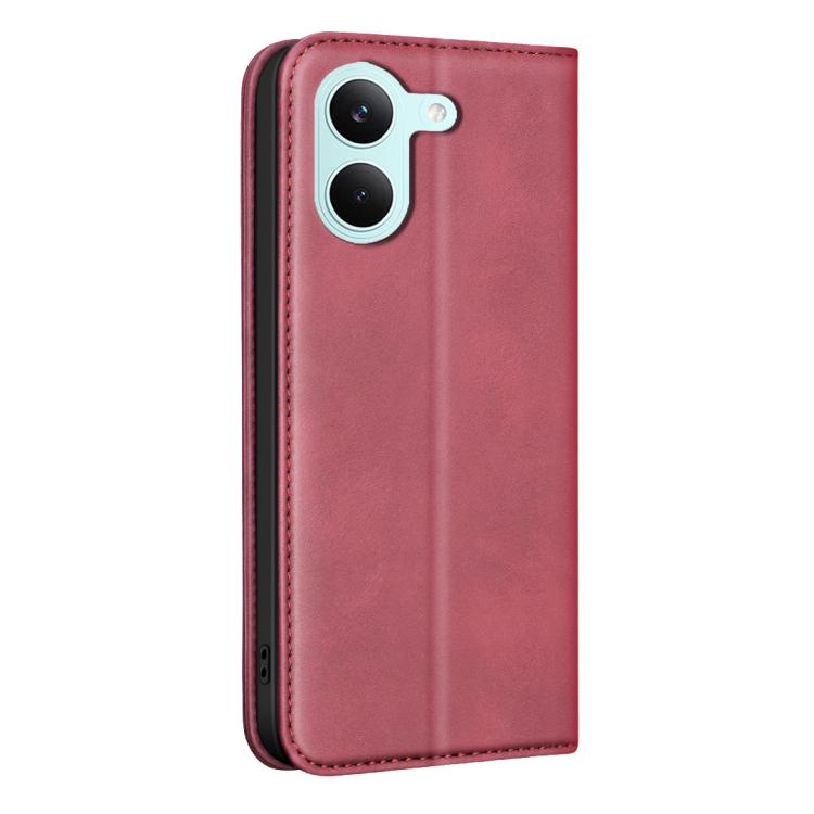 For Redmi Turbo 5 5G BINFEN COLOR Calfskin Texture Magnetic RFID Vegan Leather Phone Case