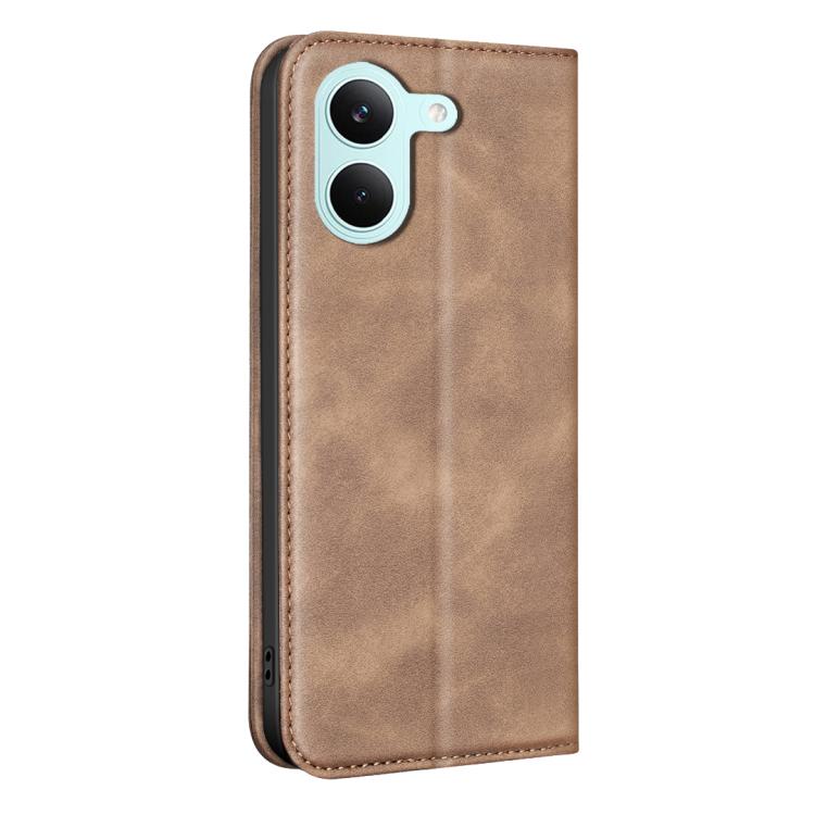 For Redmi Turbo 5 5G BINFEN COLOR Calfskin Texture Magnetic RFID Vegan Leather Phone Case