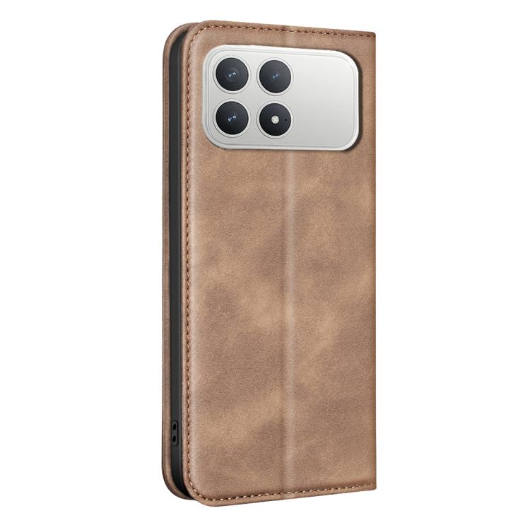 For Redmi K90 BINFEN COLOR Calfskin Texture Magnetic RFID Vegan Leather Phone Case