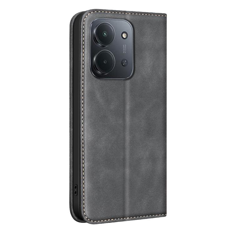 For Redmi 15C 5G / 4G EU 173mm BINFEN COLOR Calfskin Texture Magnetic RFID Vegan Leather Phone Case