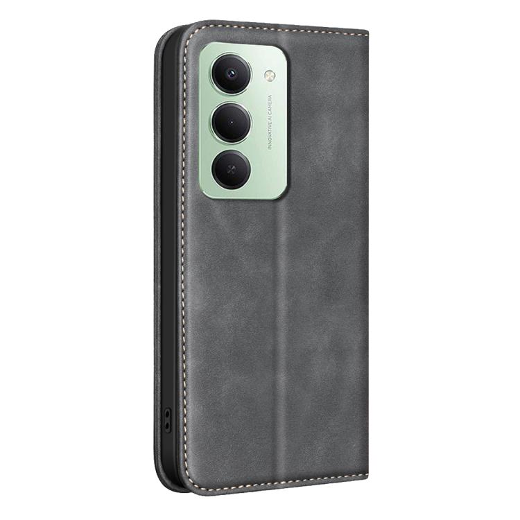 For Redmi 15 5G Global/4G SEA 169.5 BINFEN COLOR Calfskin Texture Magnetic RFID Vegan Leather Phone Case