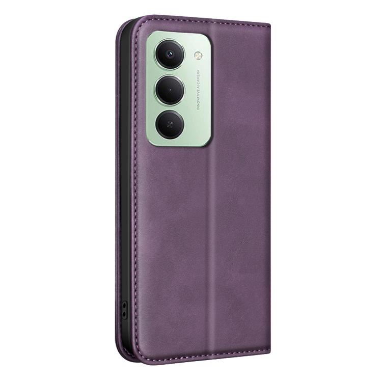 For Redmi 15 5G Global/4G SEA 169.5 BINFEN COLOR Calfskin Texture Magnetic RFID Vegan Leather Phone Case