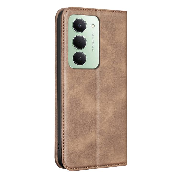 For Redmi 15 5G Global/4G SEA 169.5 BINFEN COLOR Calfskin Texture Magnetic RFID Vegan Leather Phone Case