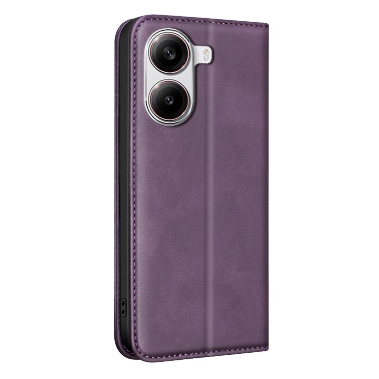 For Redmi Turbo 4 5G/Poco X7 Pro BINFEN COLOR Calfskin Texture Magnetic RFID Vegan Leather Phone Case
