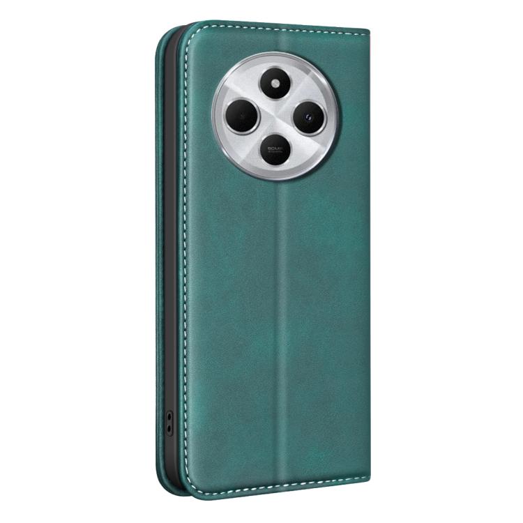 For Redmi 14C BINFEN COLOR Calfskin Texture Magnetic RFID Vegan Leather Phone Case