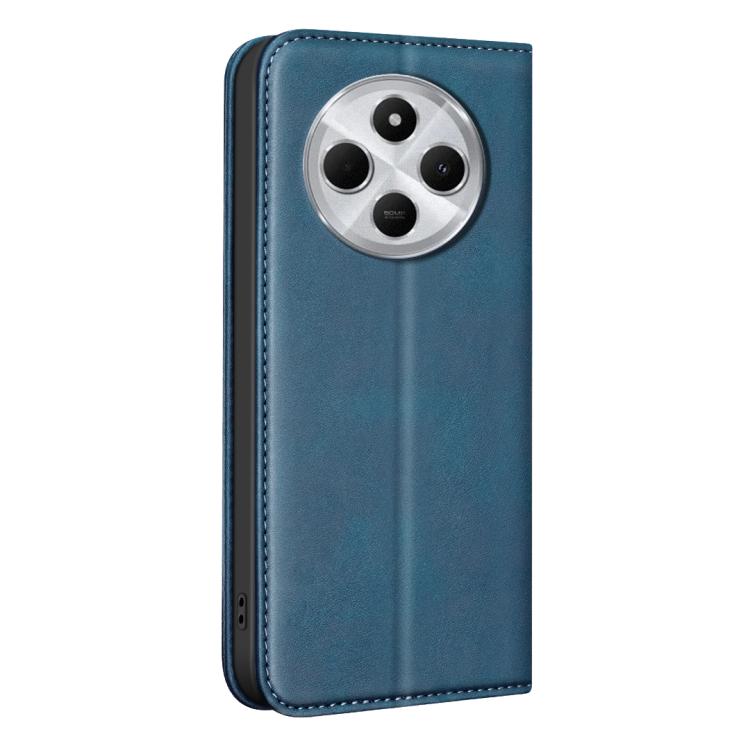 For Redmi 14C BINFEN COLOR Calfskin Texture Magnetic RFID Vegan Leather Phone Case