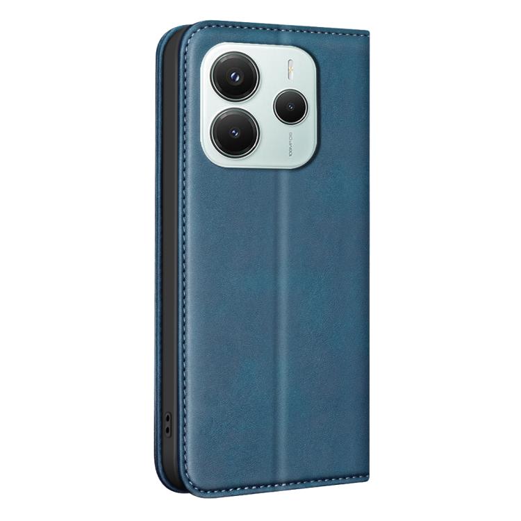 For Redmi Note 14 5G BINFEN COLOR Calfskin Texture Magnetic RFID Vegan Leather Phone Case