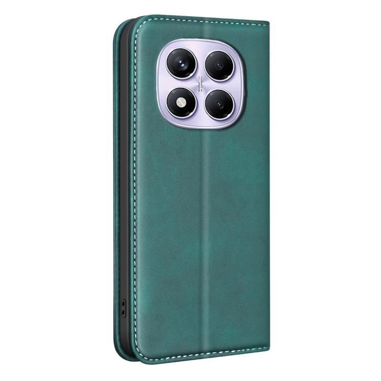 For Redmi Note 14 Pro 4G BINFEN COLOR Calfskin Texture Magnetic RFID Vegan Leather Phone Case