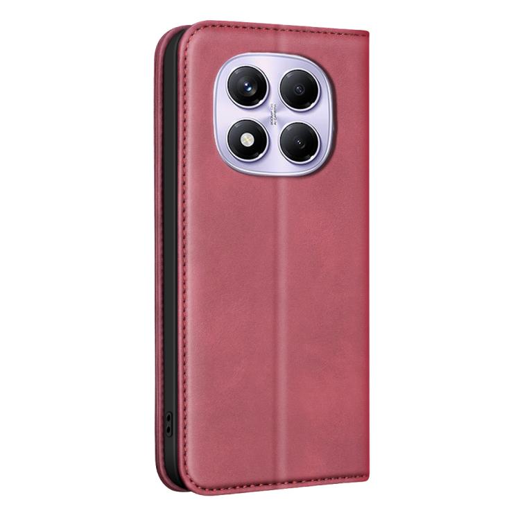 For Redmi Note 14 Pro 4G BINFEN COLOR Calfskin Texture Magnetic RFID Vegan Leather Phone Case