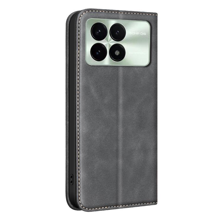 For Redmi K70 / K70 Pro BINFEN COLOR Calfskin Texture Magnetic RFID Vegan Leather Phone Case