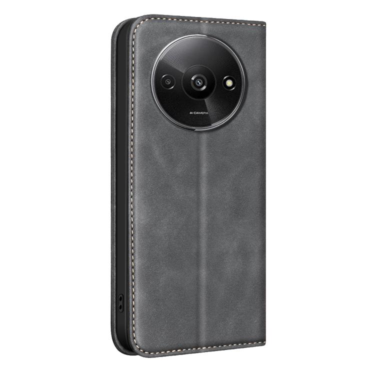 For Redmi A3 BINFEN COLOR Calfskin Texture Magnetic RFID Vegan Leather Phone Case
