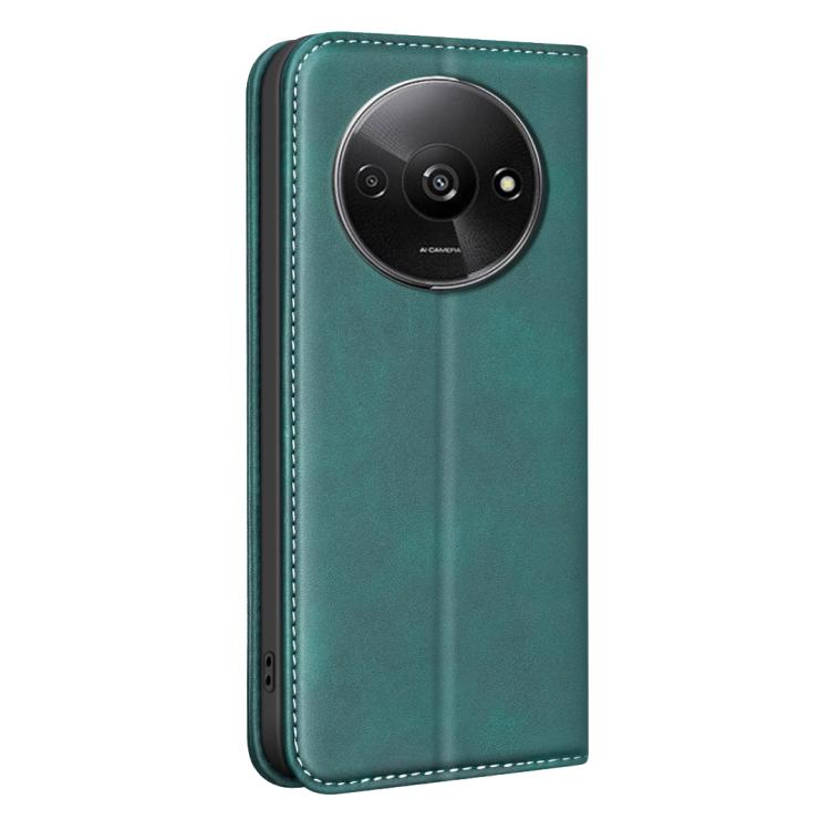 For Redmi A3 BINFEN COLOR Calfskin Texture Magnetic RFID Vegan Leather Phone Case