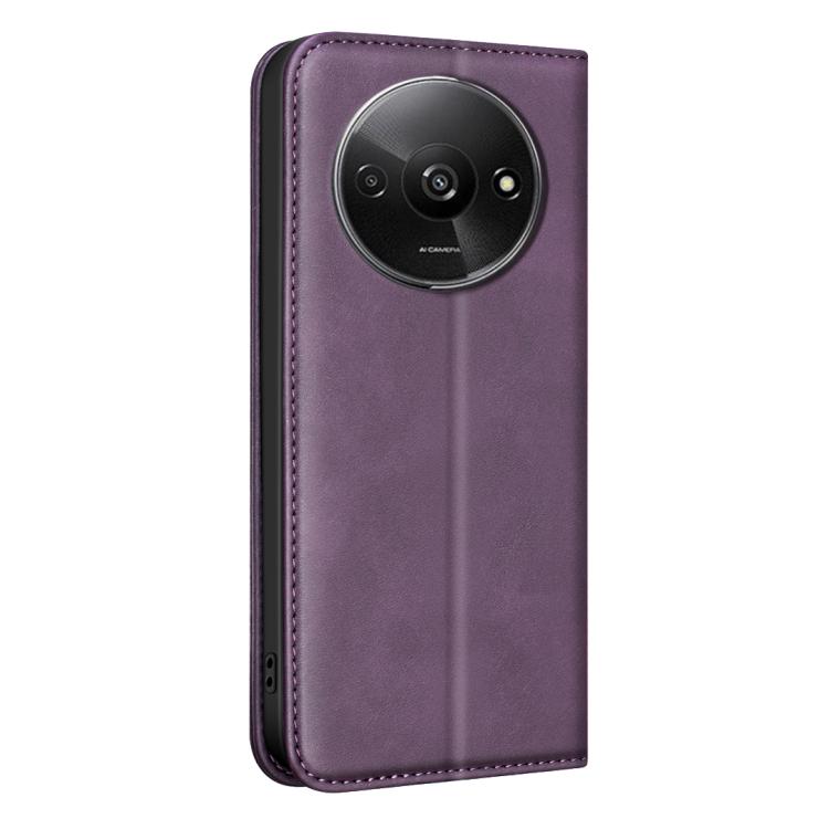 For Redmi A3 BINFEN COLOR Calfskin Texture Magnetic RFID Vegan Leather Phone Case