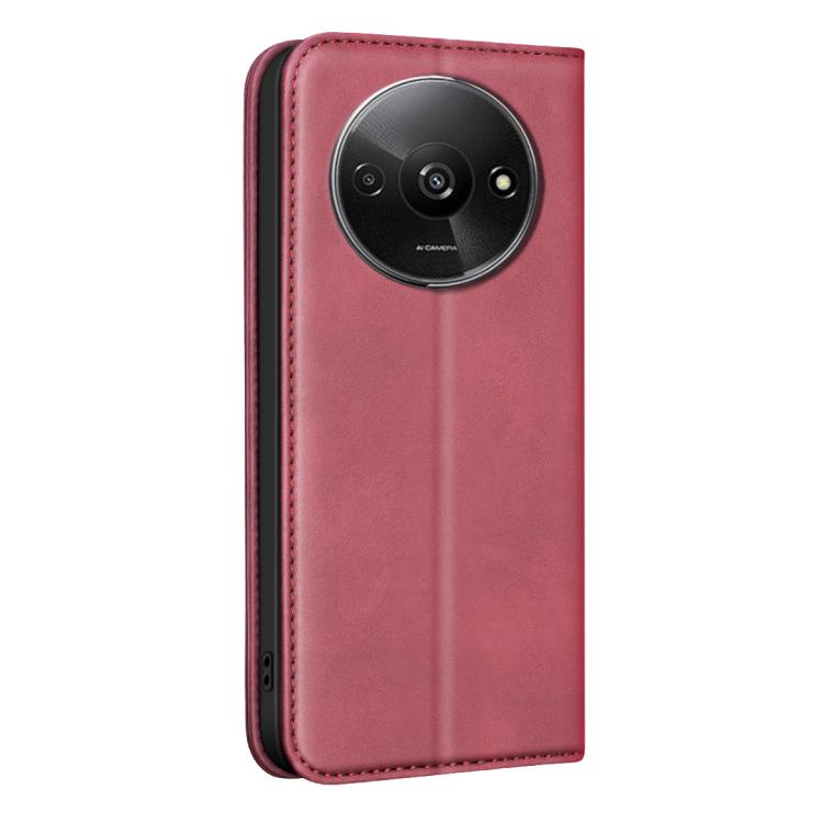 For Redmi A3 BINFEN COLOR Calfskin Texture Magnetic RFID Vegan Leather Phone Case