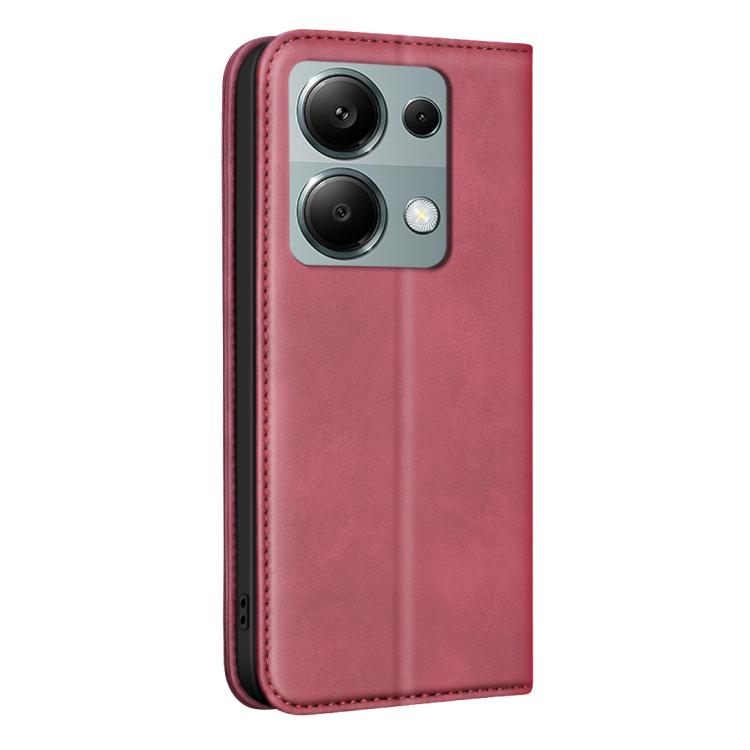 For Redmi Note 13 Pro 4G Global BINFEN COLOR Calfskin Texture Magnetic RFID Vegan Leather Phone Case
