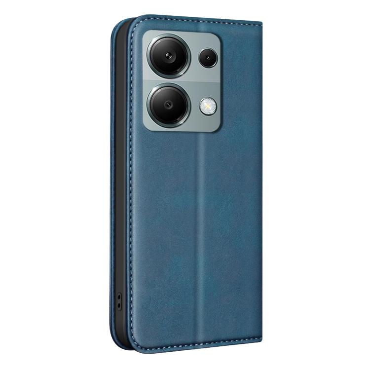 For Redmi Note 13 Pro 4G Global BINFEN COLOR Calfskin Texture Magnetic RFID Vegan Leather Phone Case