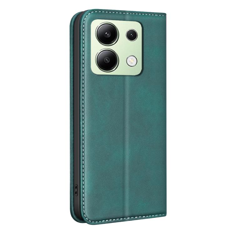 For Redmi Note 13 4G Global BINFEN COLOR Calfskin Texture Magnetic RFID Vegan Leather Phone Case