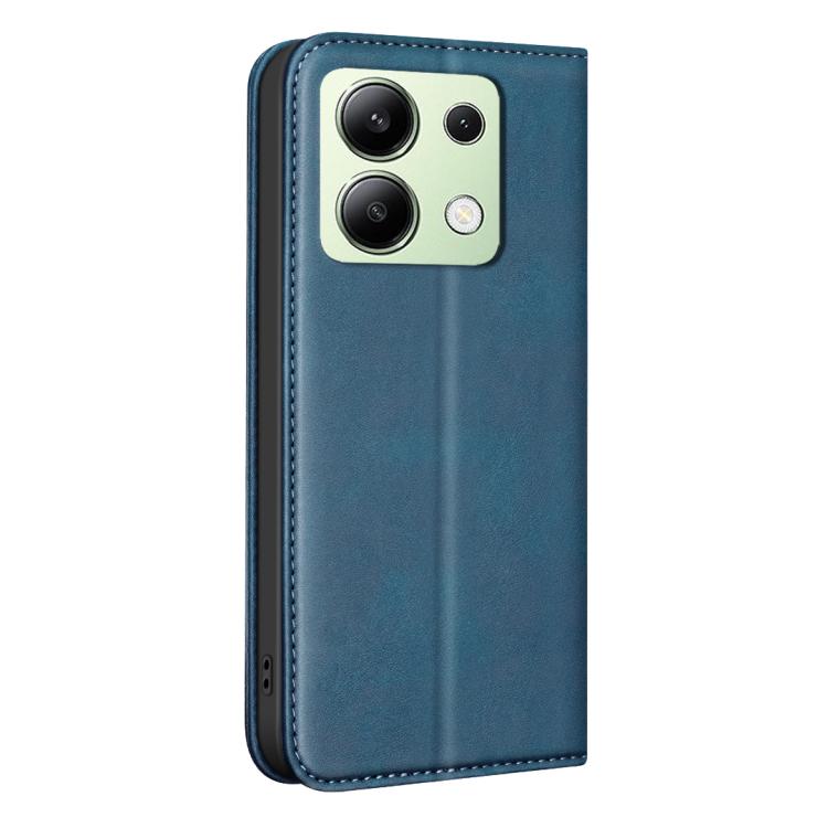 For Redmi Note 13 4G Global BINFEN COLOR Calfskin Texture Magnetic RFID Vegan Leather Phone Case