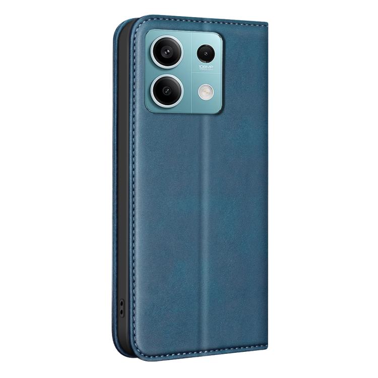 For Redmi Note 13 5G BINFEN COLOR Calfskin Texture Magnetic RFID Vegan Leather Phone Case
