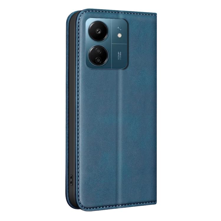 For Redmi 13C BINFEN COLOR Calfskin Texture Magnetic RFID Vegan Leather Phone Case