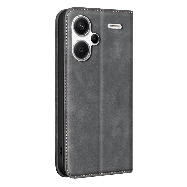 For Redmi Note 13 Pro+ 4G BINFEN COLOR Calfskin Texture Magnetic RFID Vegan Leather Phone Case