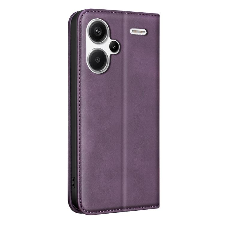 For Redmi Note 13 Pro+ 4G BINFEN COLOR Calfskin Texture Magnetic RFID Vegan Leather Phone Case
