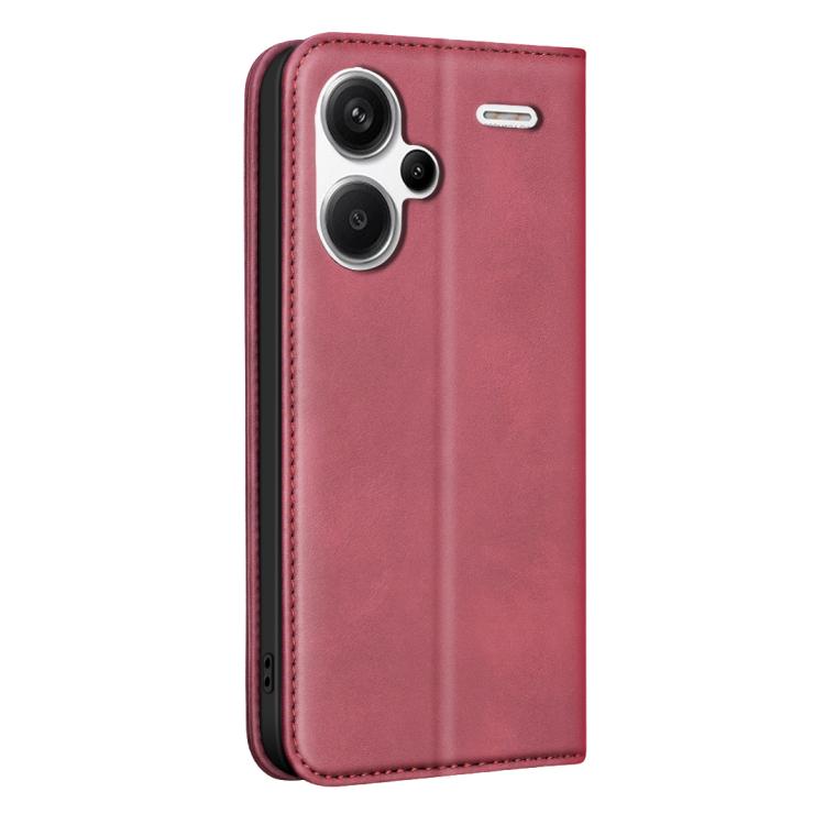 For Redmi Note 13 Pro+ 4G BINFEN COLOR Calfskin Texture Magnetic RFID Vegan Leather Phone Case