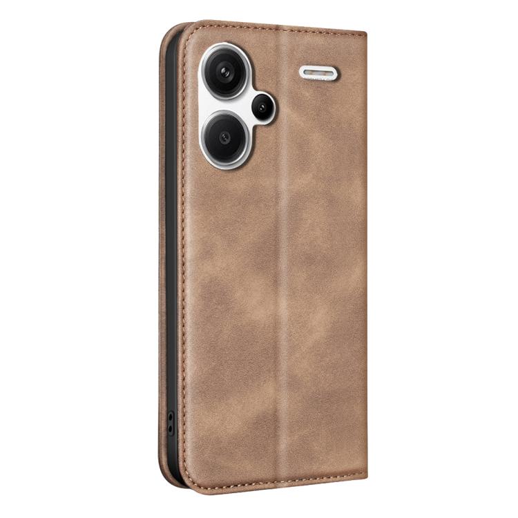For Redmi Note 13 Pro+ 4G BINFEN COLOR Calfskin Texture Magnetic RFID Vegan Leather Phone Case