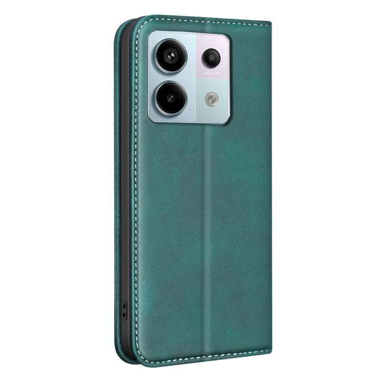 For Redmi Note 13 Pro 5G BINFEN COLOR Calfskin Texture Magnetic RFID Vegan Leather Phone Case