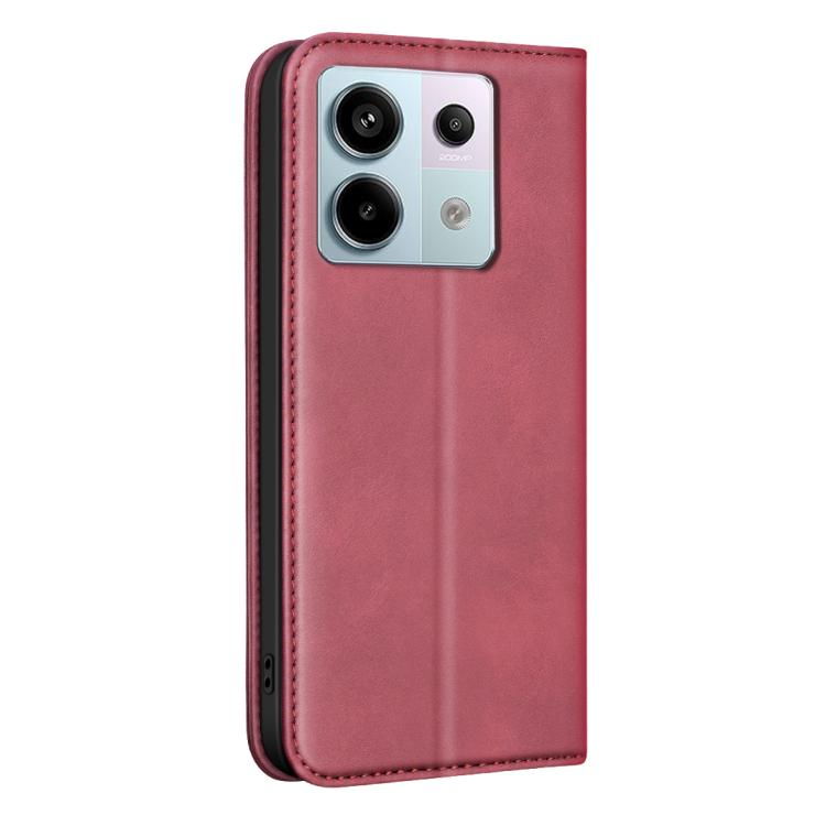 For Redmi Note 13 Pro 5G BINFEN COLOR Calfskin Texture Magnetic RFID Vegan Leather Phone Case
