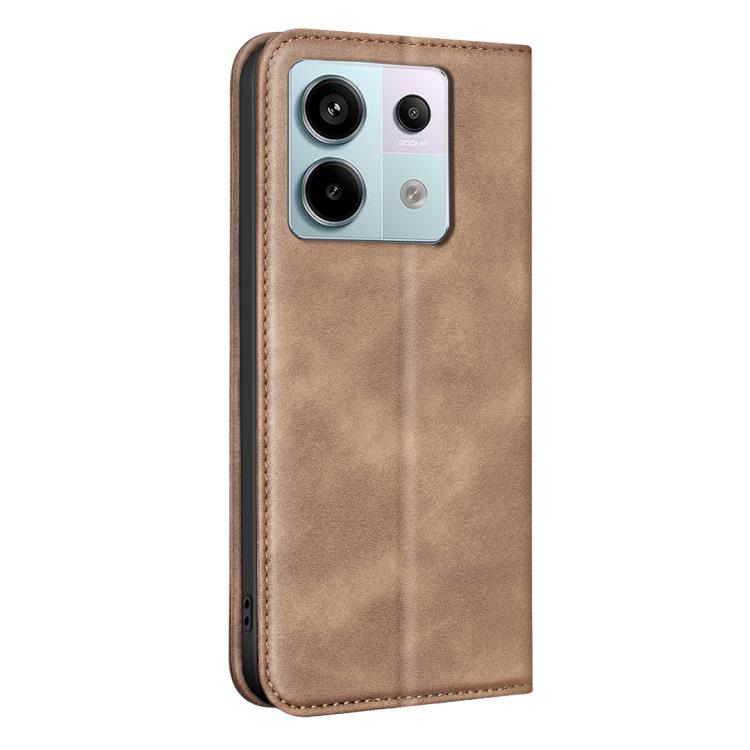 For Redmi Note 13 Pro 5G BINFEN COLOR Calfskin Texture Magnetic RFID Vegan Leather Phone Case