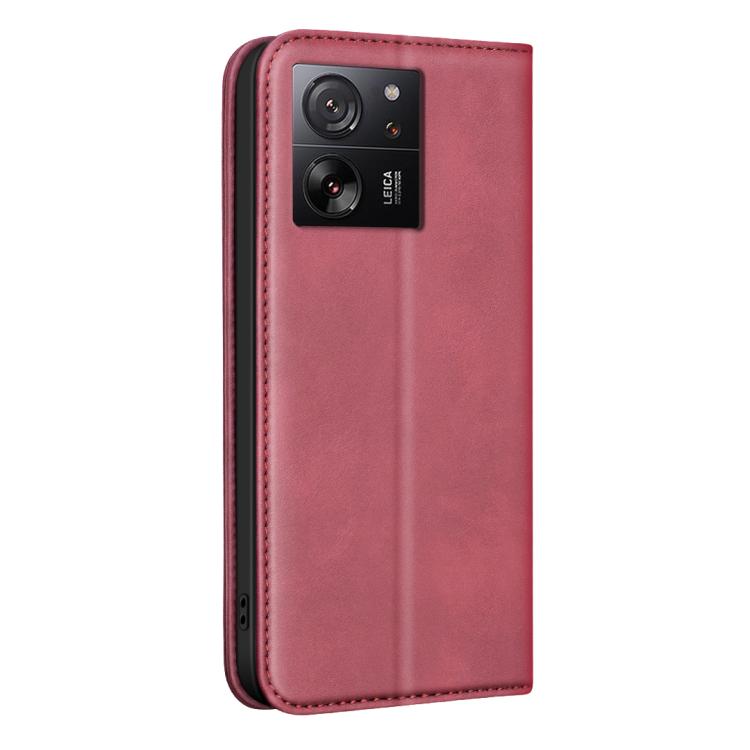 For Xiaomi 13T / Redmi K60 Ultra BINFEN COLOR Calfskin Texture Magnetic RFID Vegan Leather Phone Case