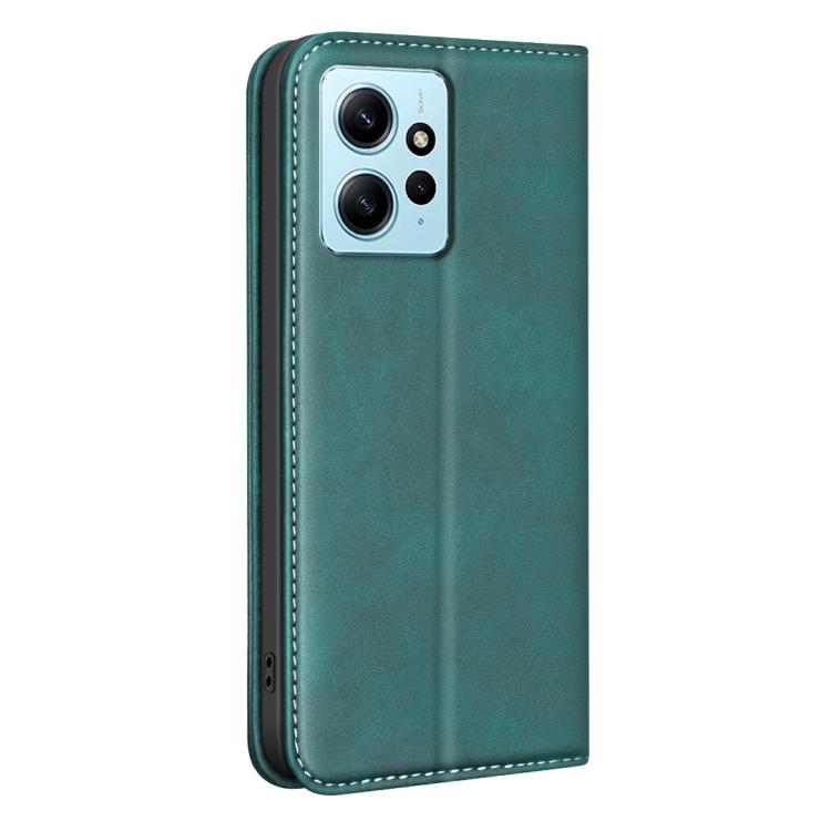 For Redmi Note 12 4G Global BINFEN COLOR Calfskin Texture Magnetic RFID Vegan Leather Phone Case