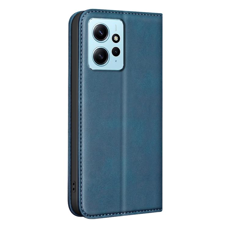 For Redmi Note 12 4G Global BINFEN COLOR Calfskin Texture Magnetic RFID Vegan Leather Phone Case