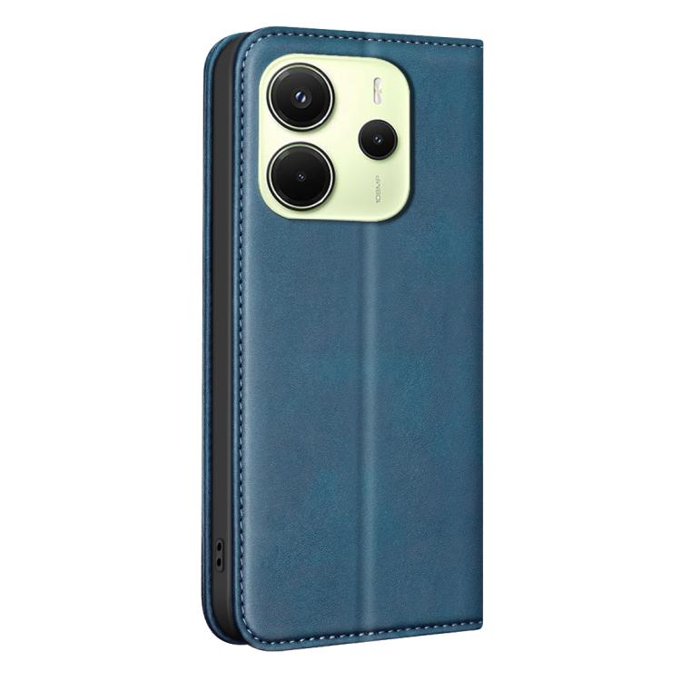For Redmi Note 14 4G 163.25mm BINFEN COLOR Calfskin Texture Magnetic RFID Vegan Leather Phone Case