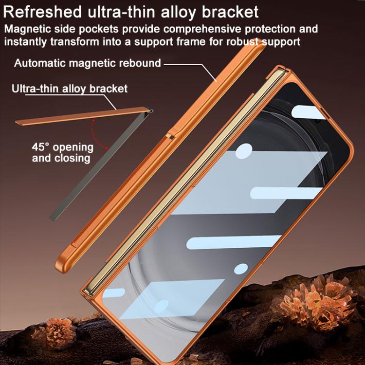 For OPPO Find N6 5G GKK Integrated Magnetic Folding Hinge Full Coverage Phone Case with Side Cover Holder