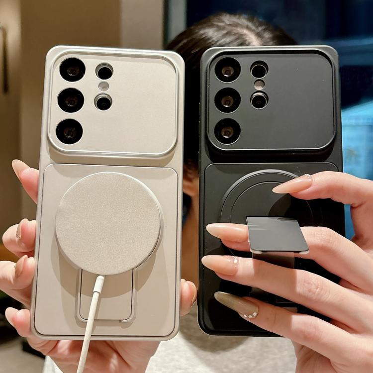 For Galaxy S25 Ultra 5G Instantly Transforms Into 17 Pro Invisible Holder Magnetic Phone Case