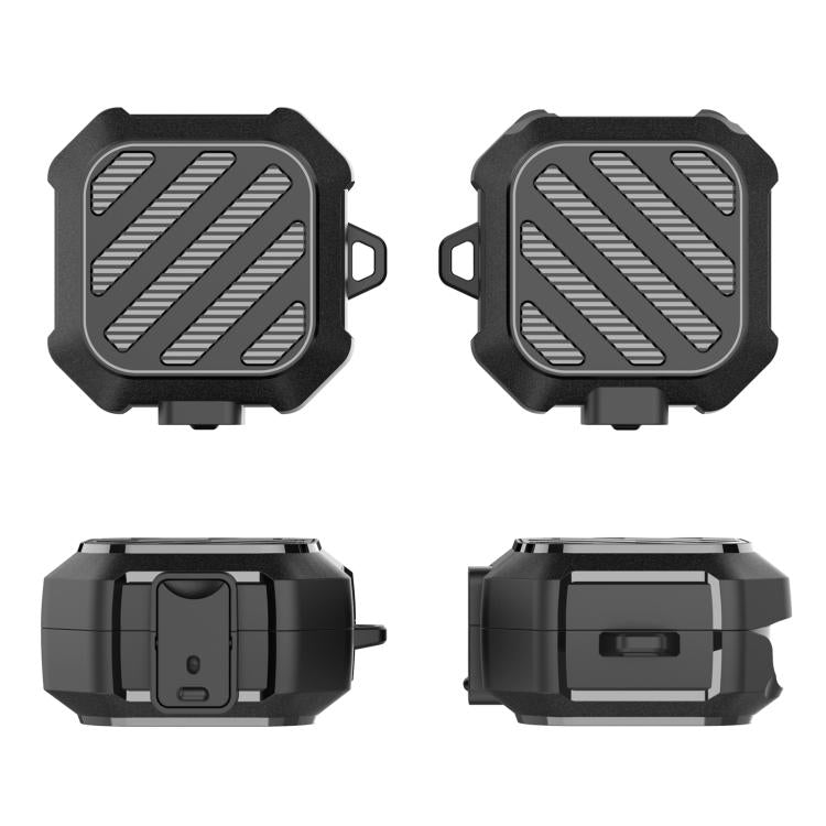 For Galaxy Buds 4 / 4 Pro Luggage Carbon Fiber Shockproof Earphone Protective Case with Hook