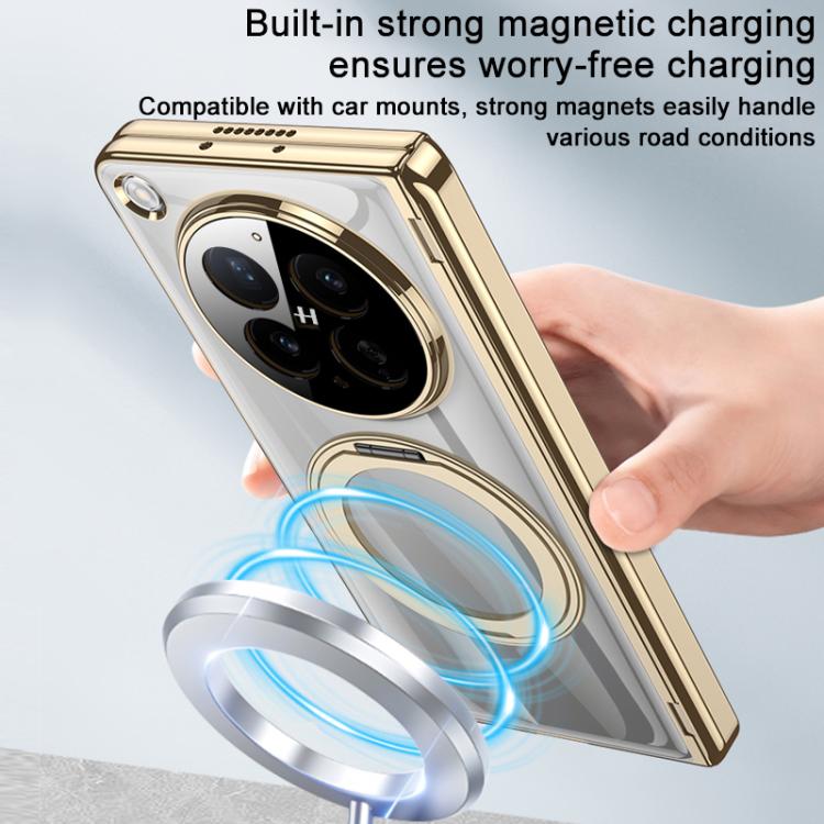 For OPPO Find N6 5G GKK Integrated Magnetic Folding Hinge Phantom Phone Case with Rotating Holder