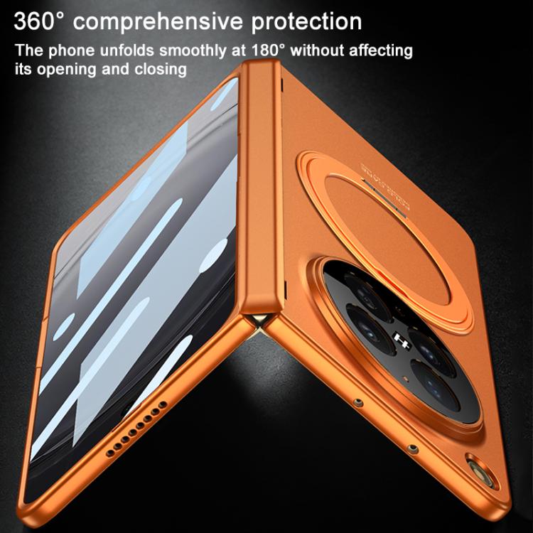 For OPPO Find N6 5G GKK Integrated Magnetic Folding Hinge Full Coverage Phone Case with Rotating Holder
