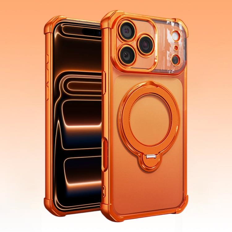 For iPhone 17 Pro Max Four-Corner Airbags Shockproof Rotation Holder Magnetic Phone Case