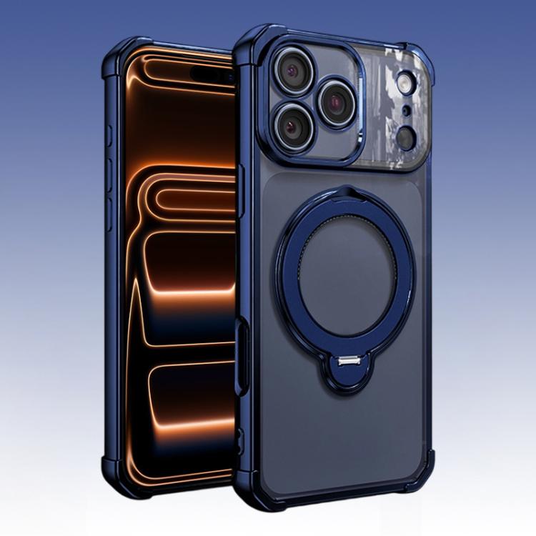 For iPhone 17 Pro Max Four-Corner Airbags Shockproof Rotation Holder Magnetic Phone Case