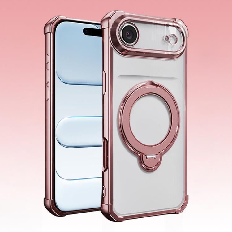 For iPhone Air Four-Corner Airbags Shockproof Rotation Holder Magnetic Phone Case