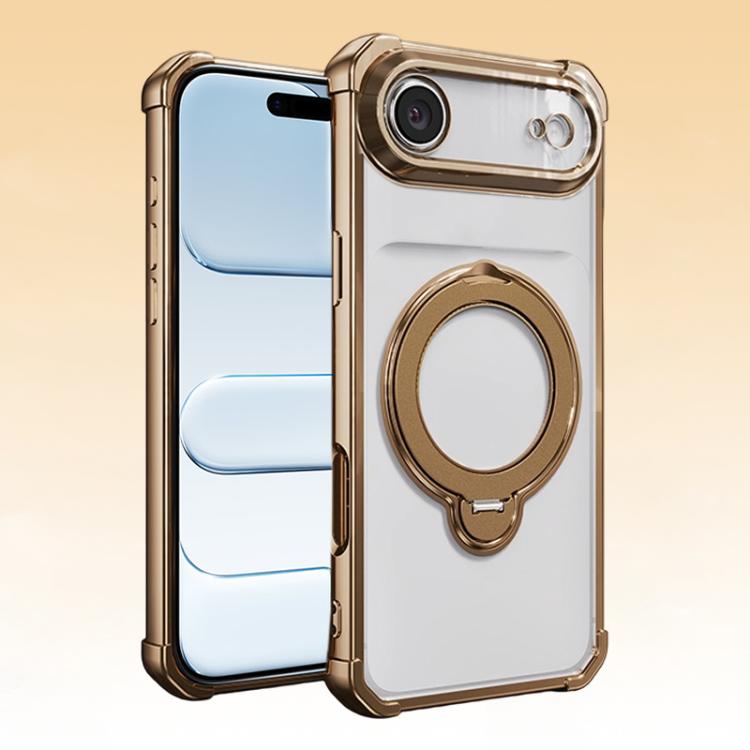 For iPhone Air Four-Corner Airbags Shockproof Rotation Holder Magnetic Phone Case