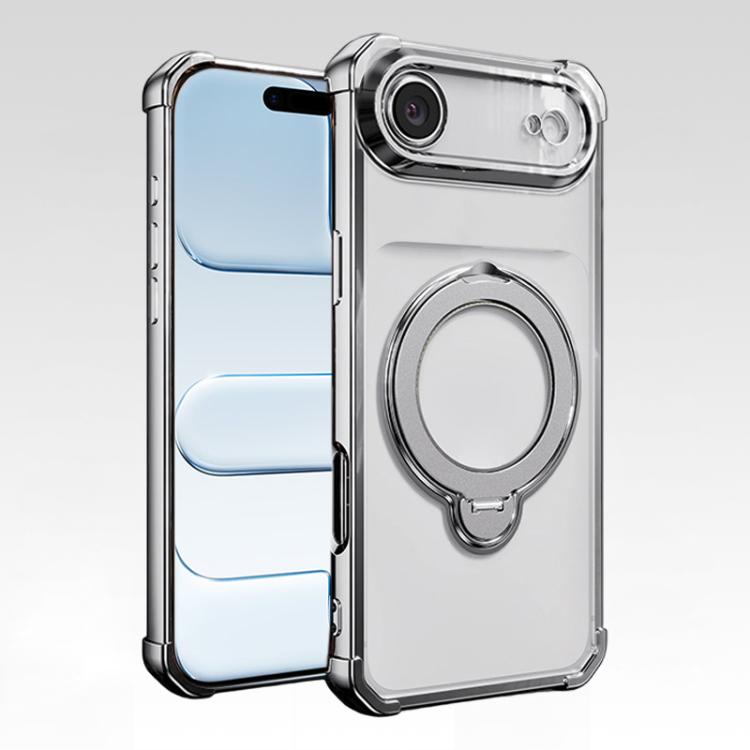 For iPhone Air Four-Corner Airbags Shockproof Rotation Holder Magnetic Phone Case