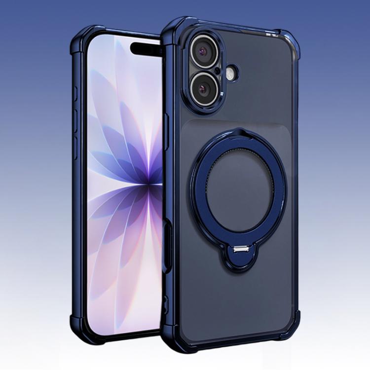 For iPhone 17 Four-Corner Airbags Shockproof Rotation Holder Magnetic Phone Case